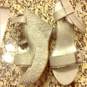 Not Rated Silver Wedge Heels
